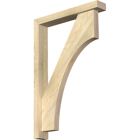Ekena Millwork Westlake Block Rough Sawn Bracket w/ Offset Brace, Douglas Fir, 4"W x 24"D x 36"H BKT0402X24X36WTL05RDF